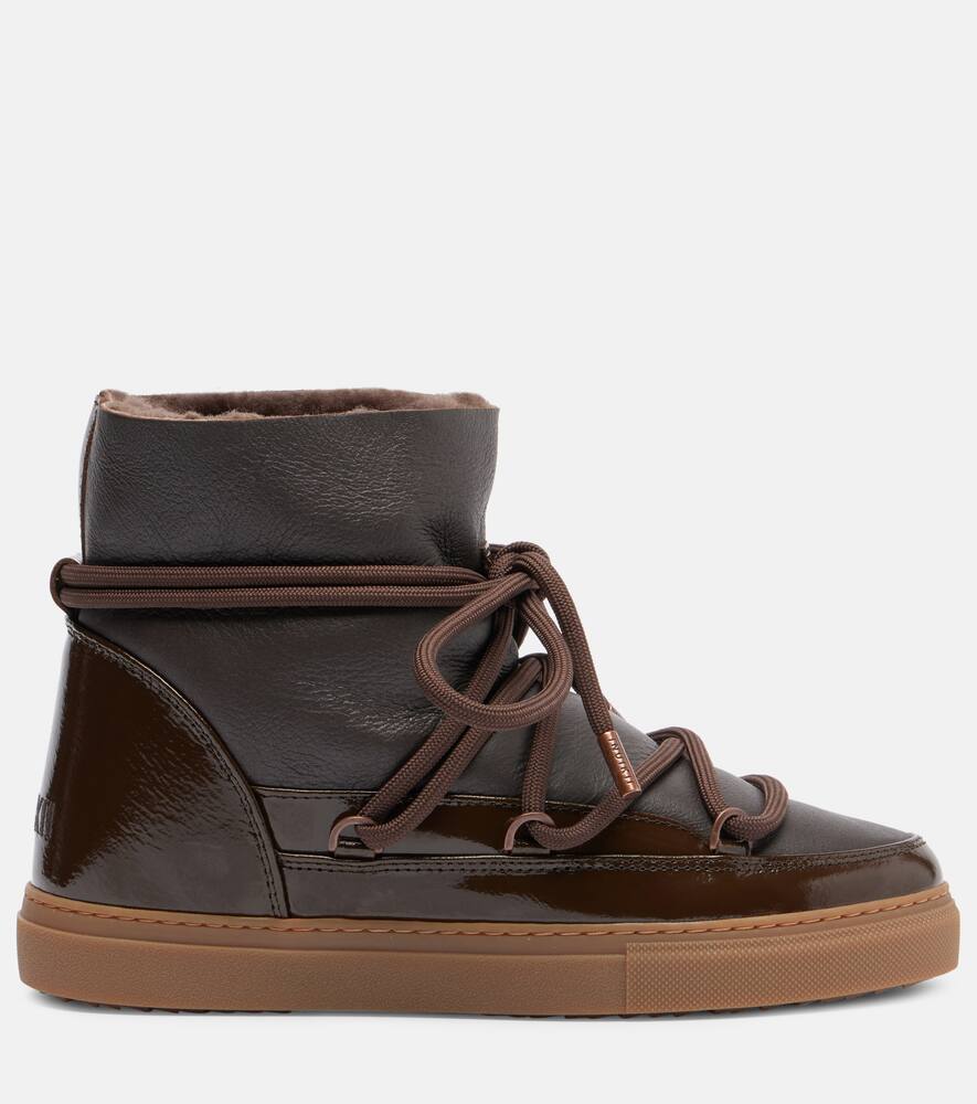Inuikii Gloss Leather Snow Boots In Brown
