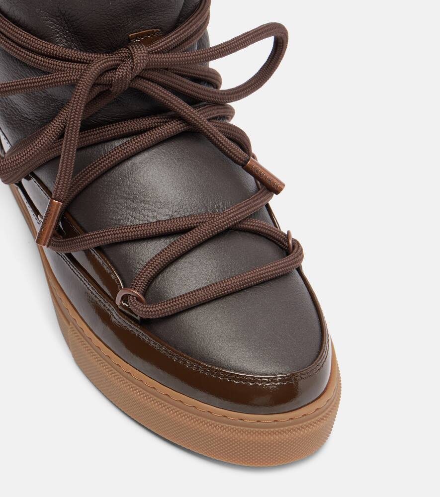 Inuikii Gloss Leather Snow Boots In Brown