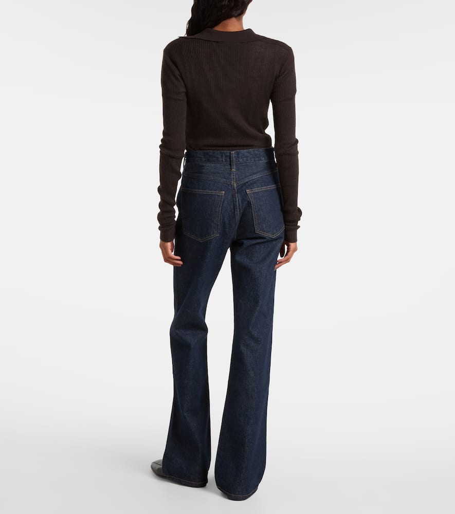 Agolde Leena Mid-rise Flared Jeans In Blue