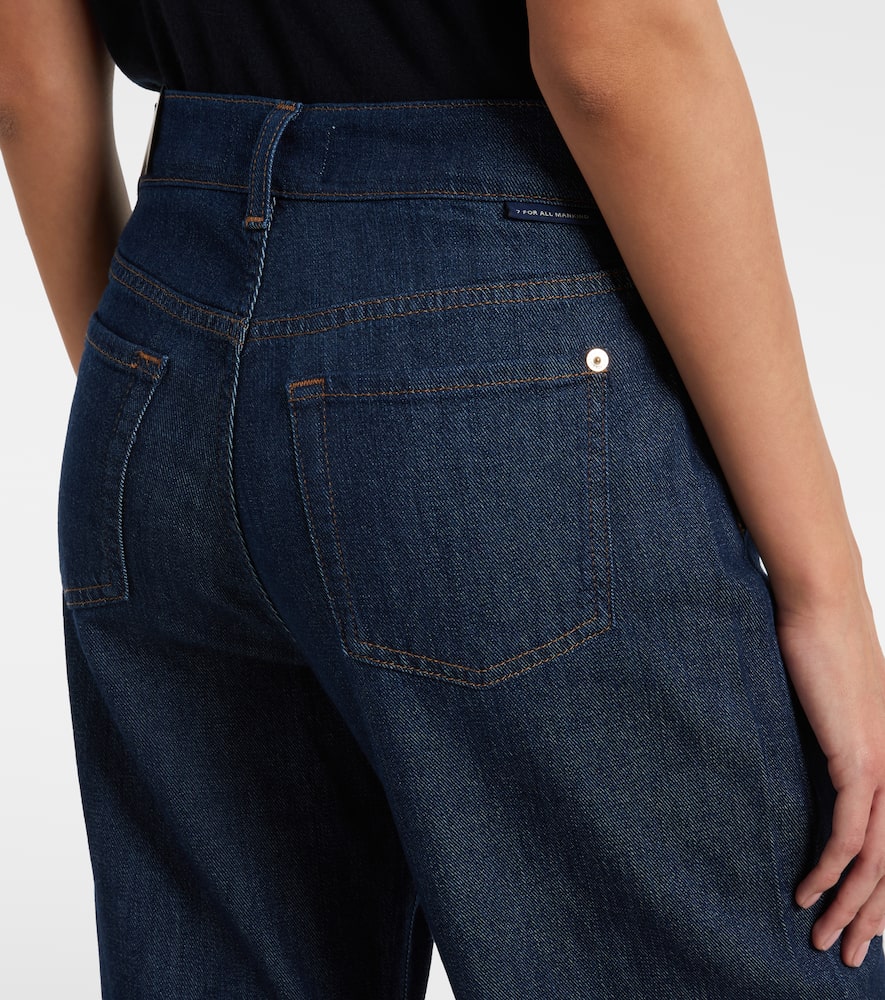 7 For All Mankind Lotta Tailorless Mid-rise Wide-leg Jeans In Blue
