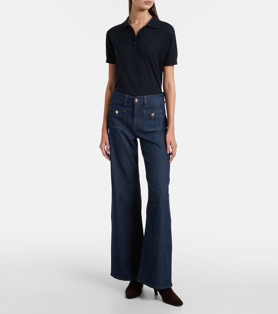 7 For All Mankind Lotta Tailorless Mid-rise Wide-leg Jeans In Blue