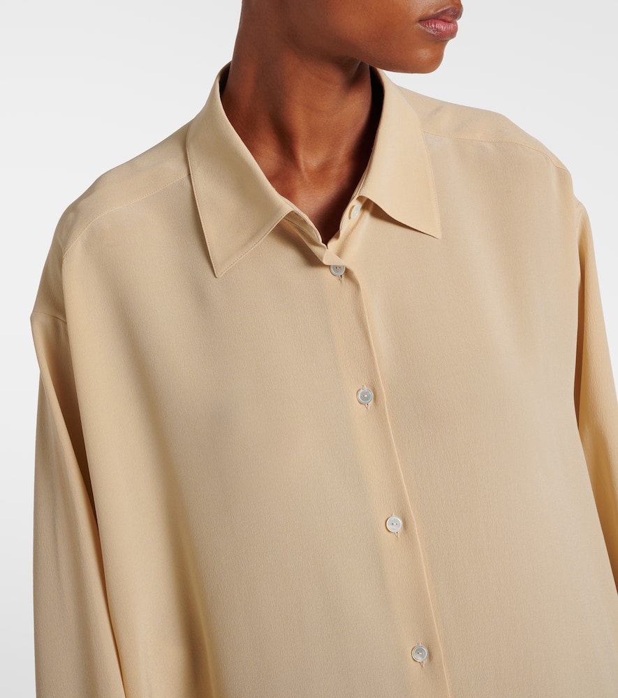 The Row Andra Oversized Silk Shirt In Neutral