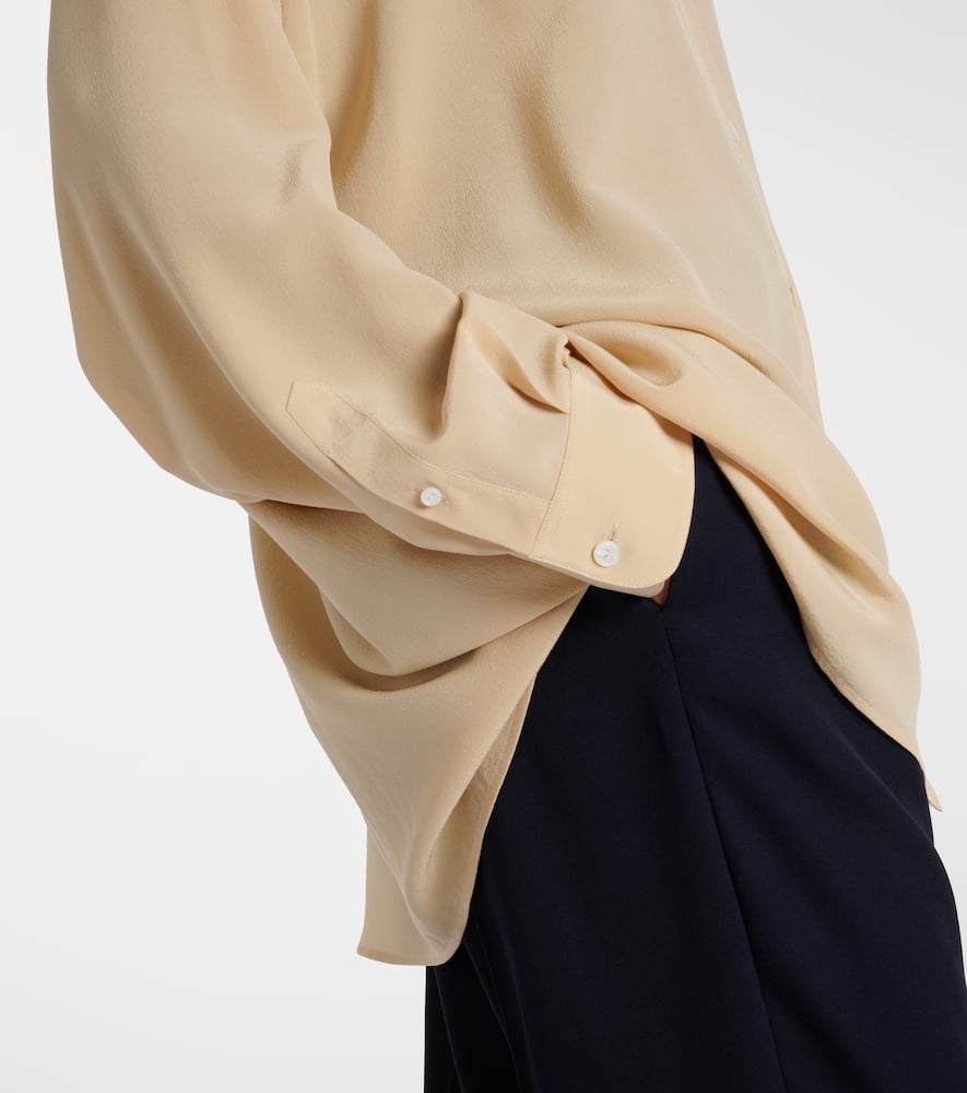The Row Andra Oversized Silk Shirt In Neutral