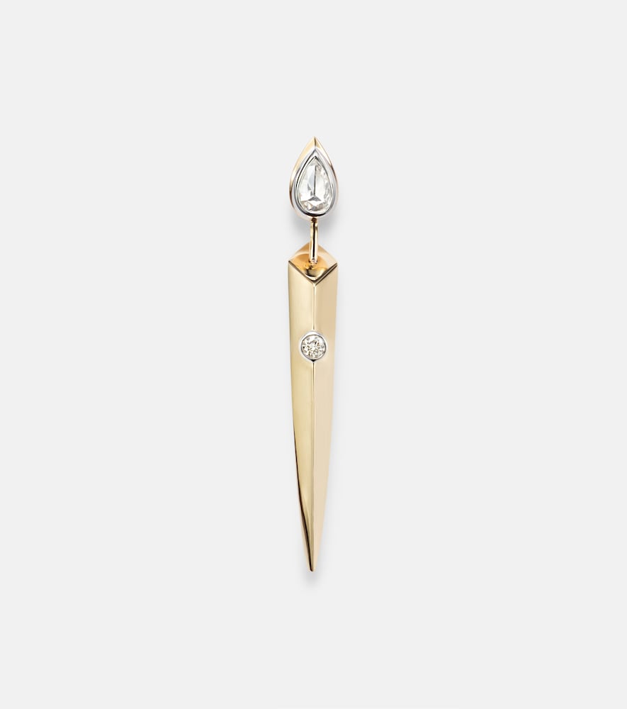 Rainbow K 14kt gold single earring with diamonds
