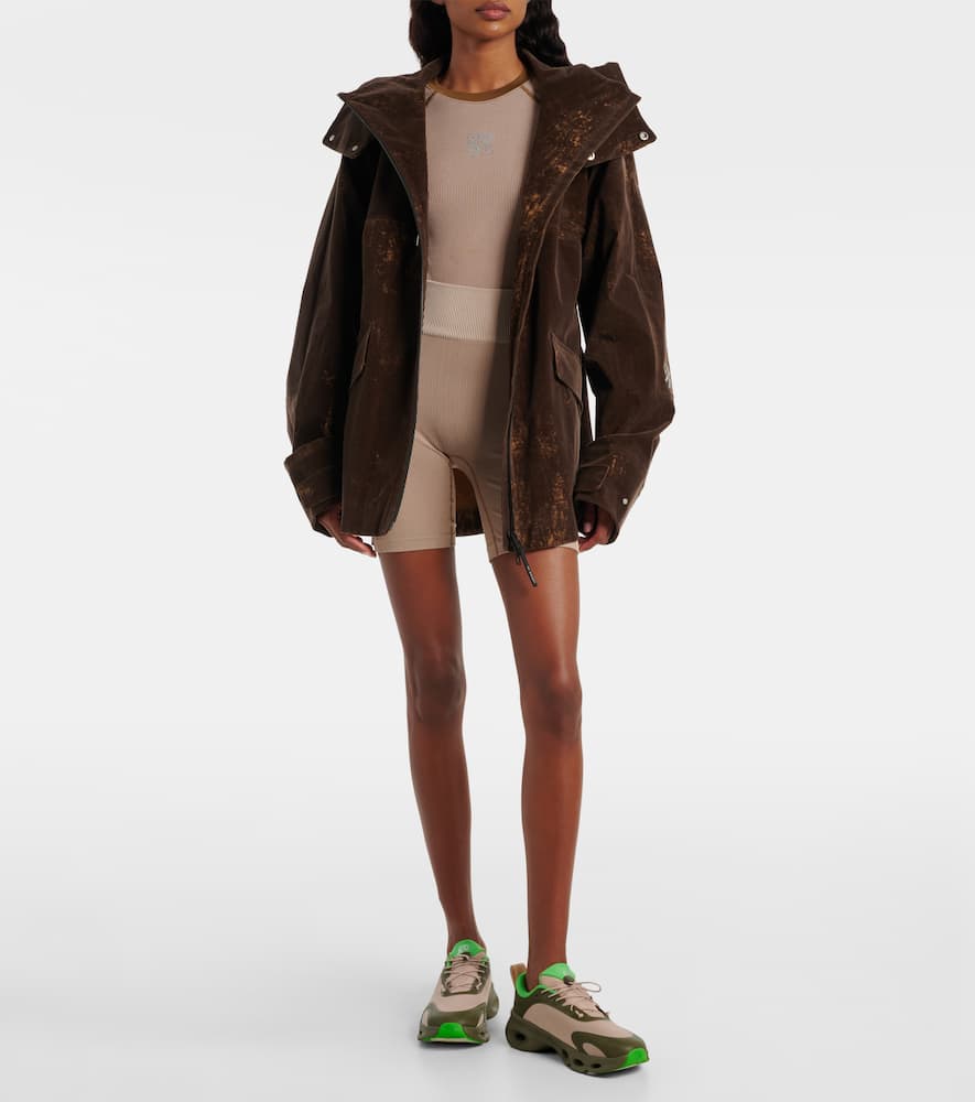 Loewe X On Hooded Oversized Jacket In Brown