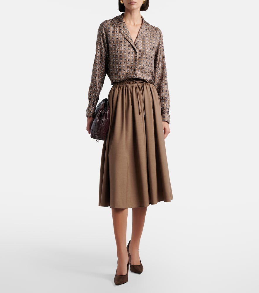 Max Mara Livrea virgin wool midi skirt