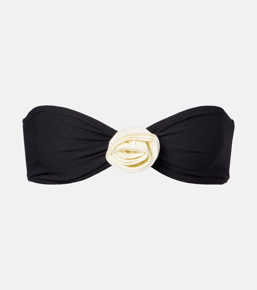 Same Rosette floral-appliqué bandeau bikini top
