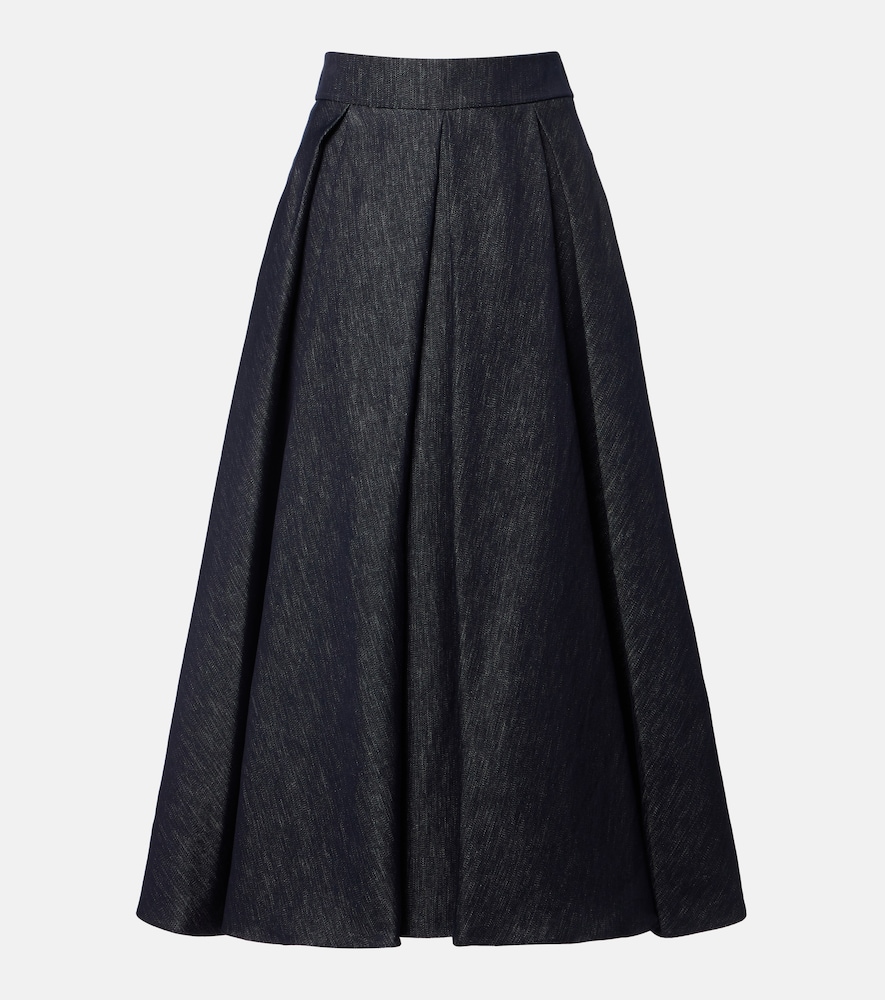 'S Max Mara Pleated denim midi skirt