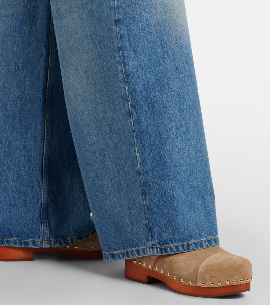 Chloé Jeannette 40 embellished suede clogs