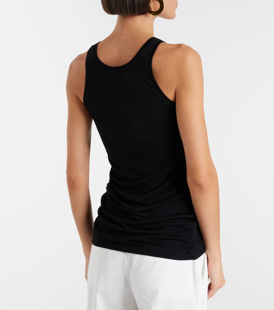 Curved Ribbed-Knit Tank Top
