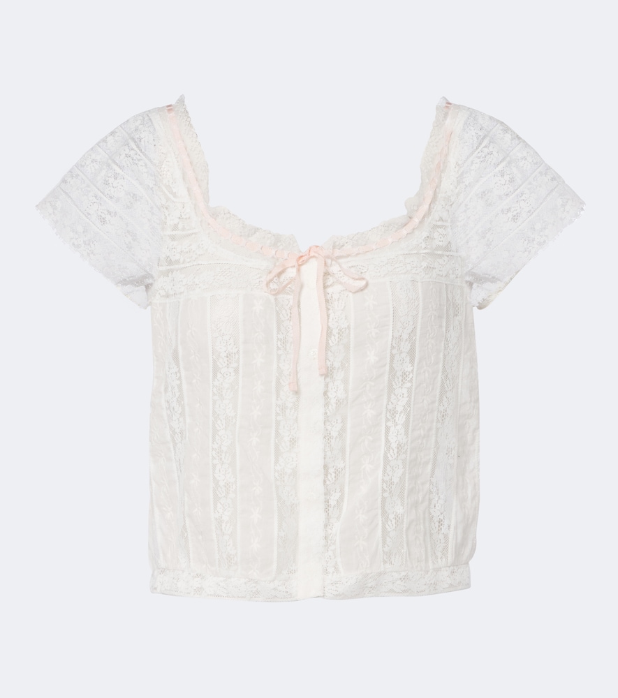 Den Top Greta en coton broderies et dentelle 280 €