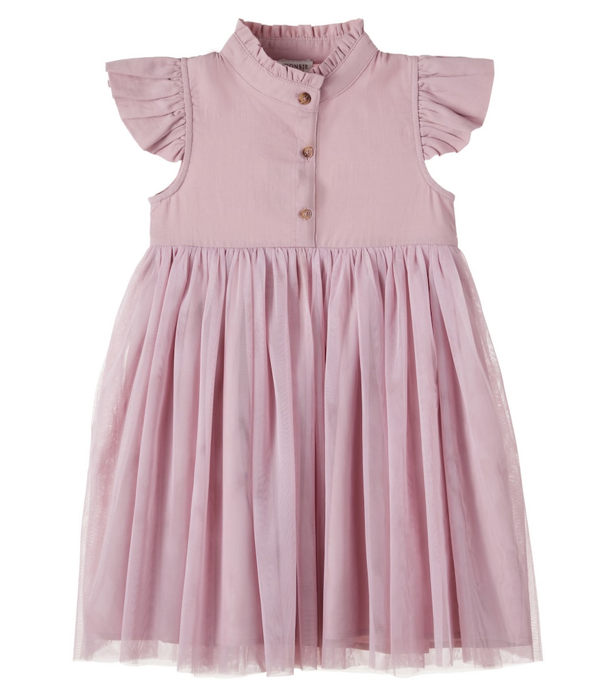 Donsje Pink Fleurance Paneled Cotton And Tulle Dress Y 2/3 - Mytheresa