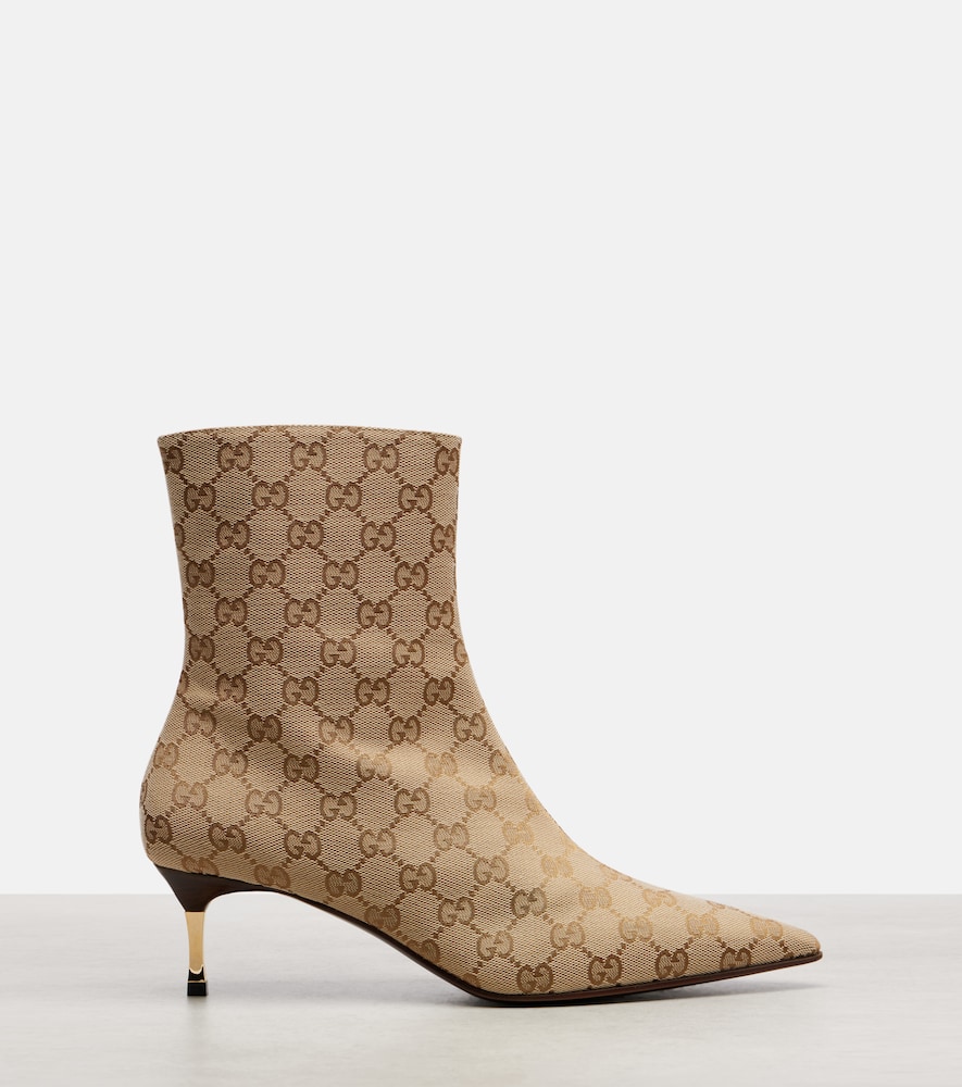  Gucci Gucci Bombshell 55 Gg Canvas Ankle Boots 