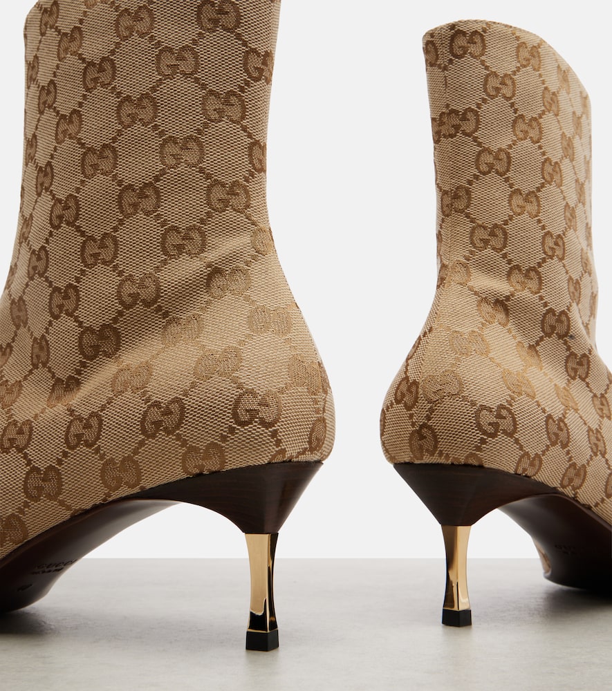  Gucci Gucci Bombshell 55 Gg Canvas Ankle Boots 