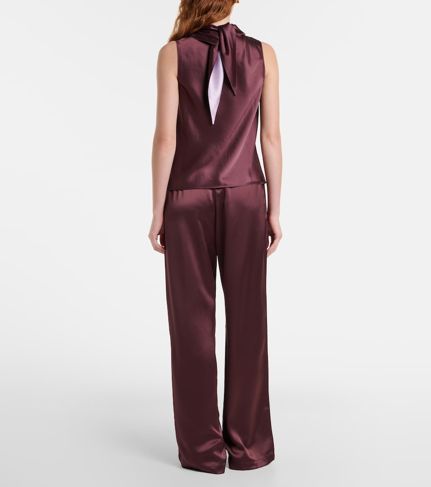  Leset Leset Barb Satin Wide-leg Pants 