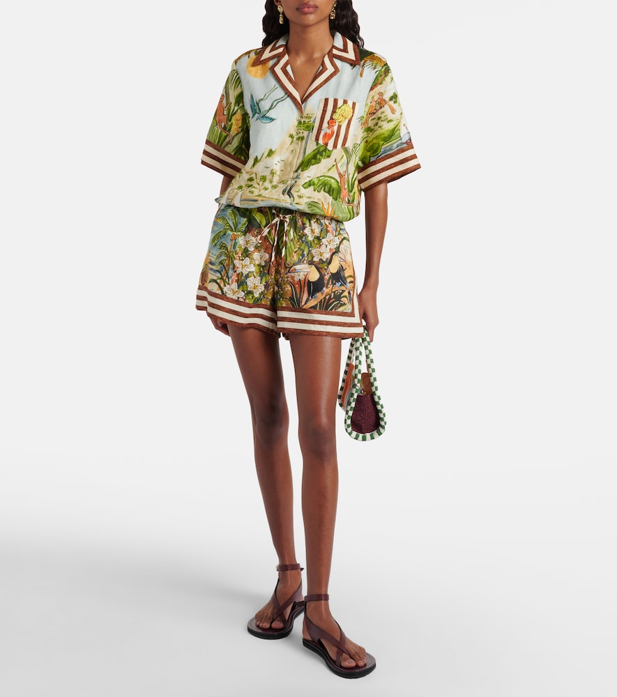  Alemais Alemais Toucan Tango Printed Linen Shorts 