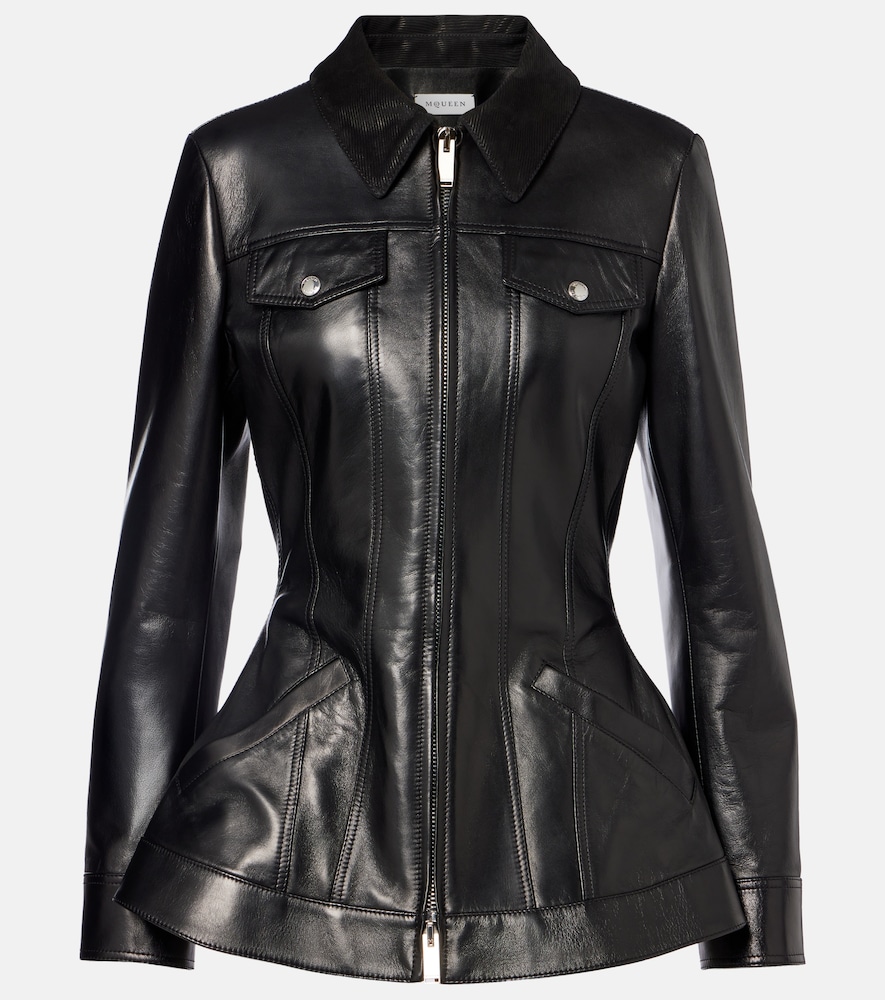 Mcqueen Peplum Leather Jacket