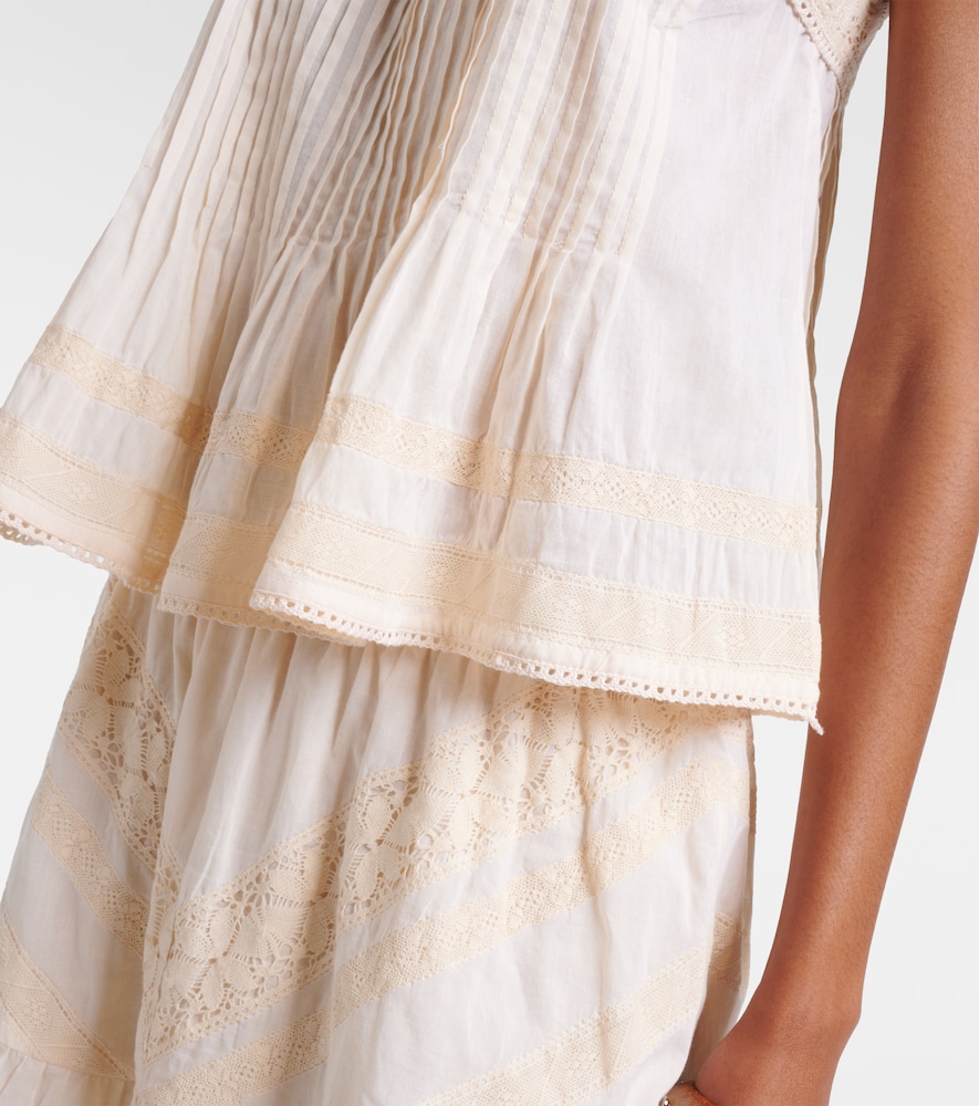 Lace-Trimmed Cotton Top