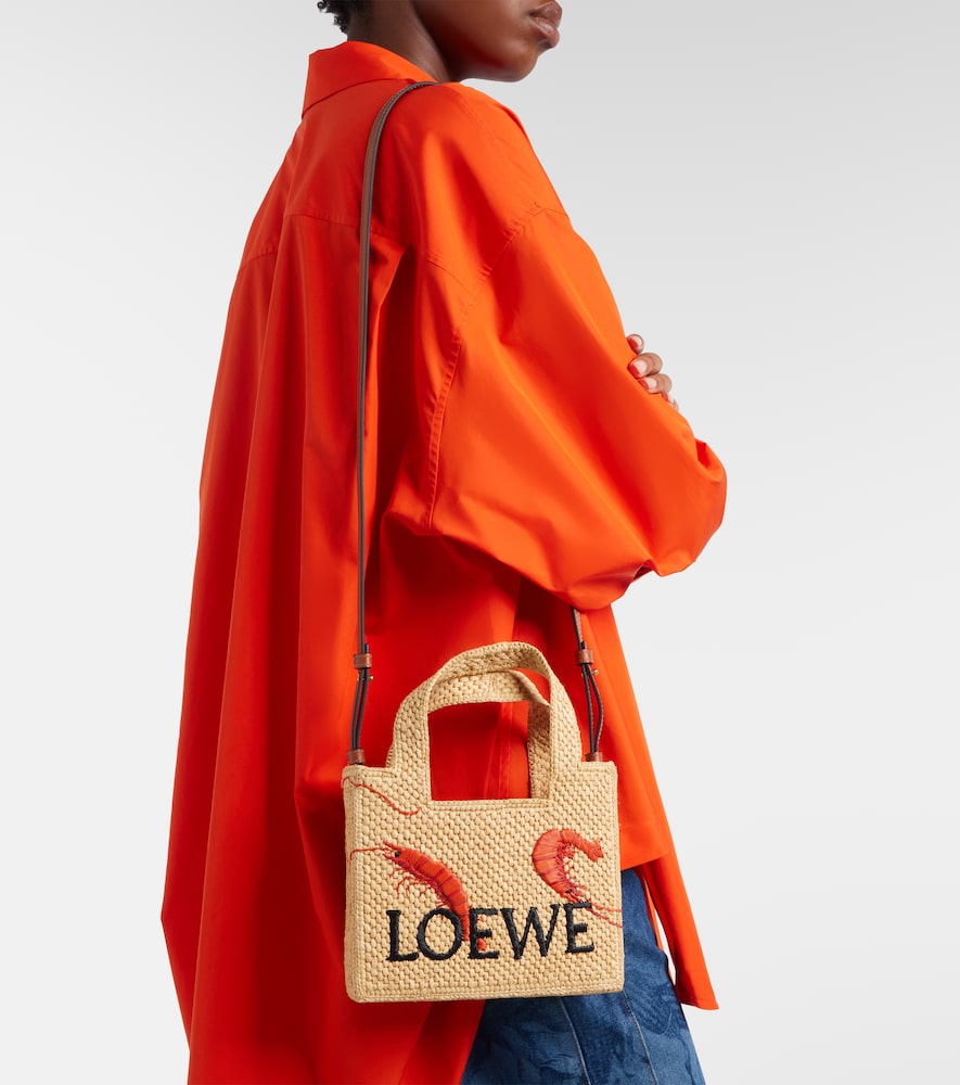 Loewe Paula's Ibiza Font Mini raffia top-handle bag