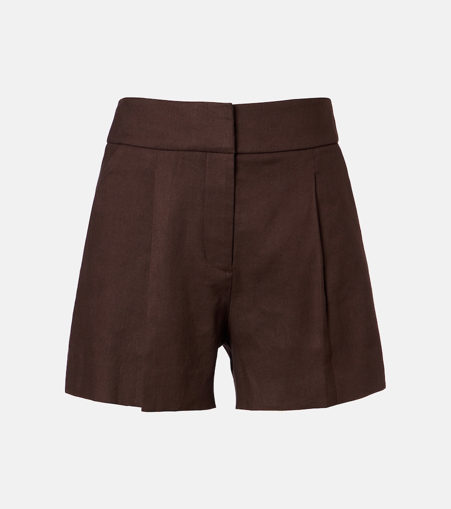 Veronica Beard Women's Brown Haina Linen-Blend Twill Shorts UK Size 16 - Mytheresa