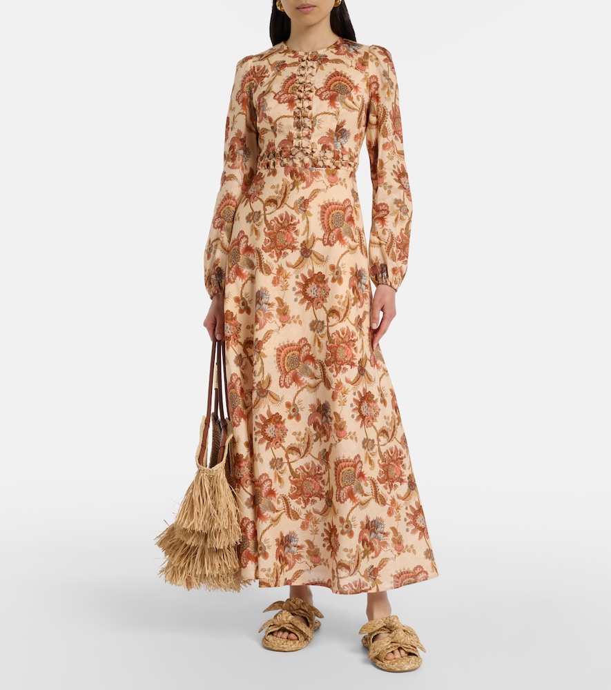 Zimmermann Aster beaded floral linen maxi dress
