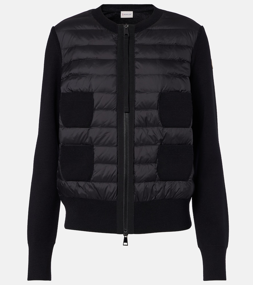 Moncler Tricot down-paneled virgin wool cardigan - Women's Clothing
