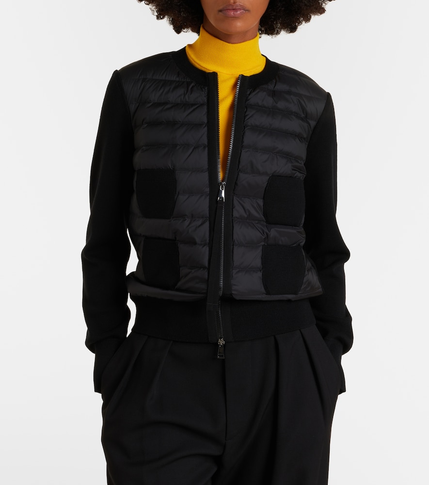  Moncler Moncler Tricot Down-paneled Virgin Wool Cardigan 