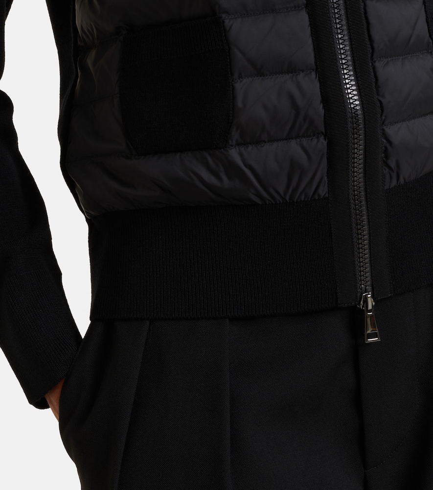  Moncler Moncler Tricot Down-paneled Virgin Wool Cardigan 