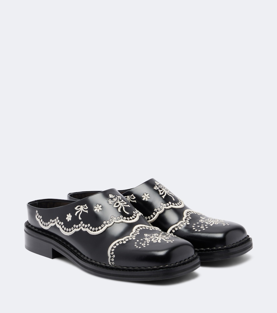 Simone Rocha 刺绣皮革穆勒鞋