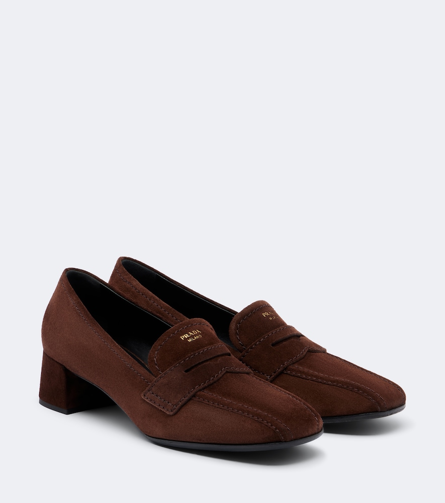 Loafer-Pumps aus Veloursleder