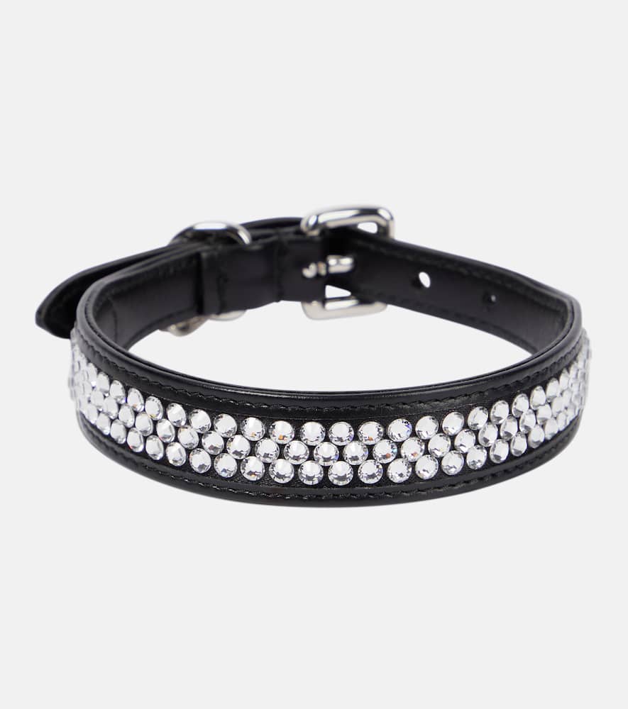Miu Miu Embellished leather dog collar