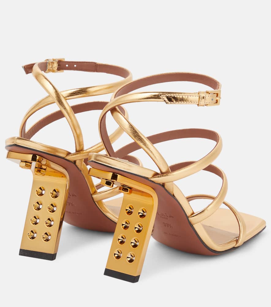Alaïa Perfo Leather Sandals In Gold