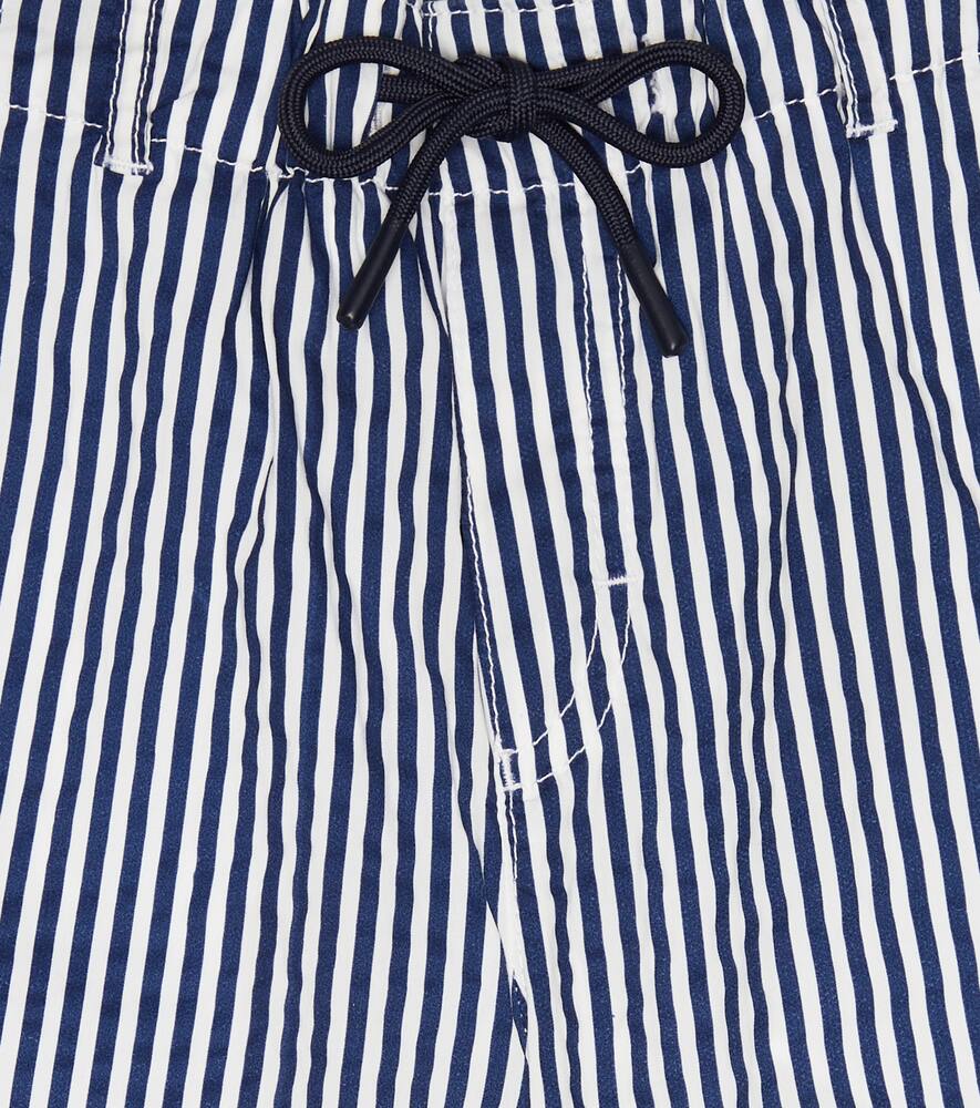 Il Gufo Striped Swim Trunks In Blue/white
