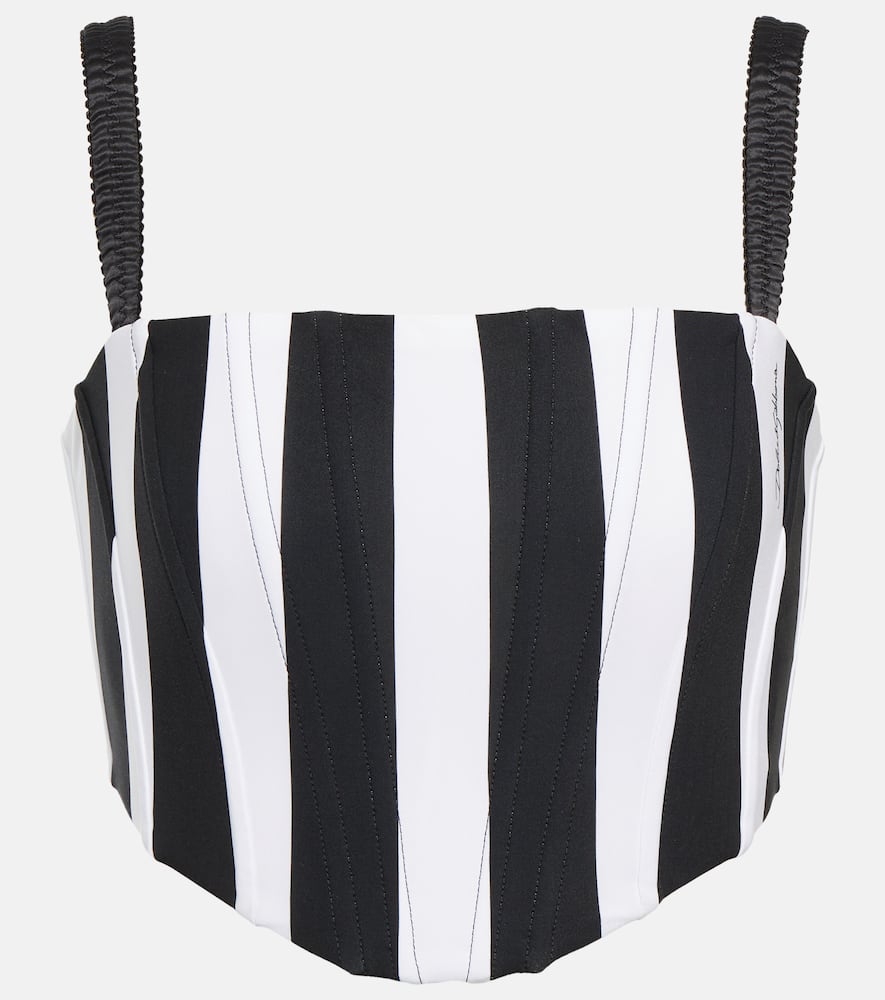 Dolce & Gabbana Portofino Striped Corset Top In Multicoloured