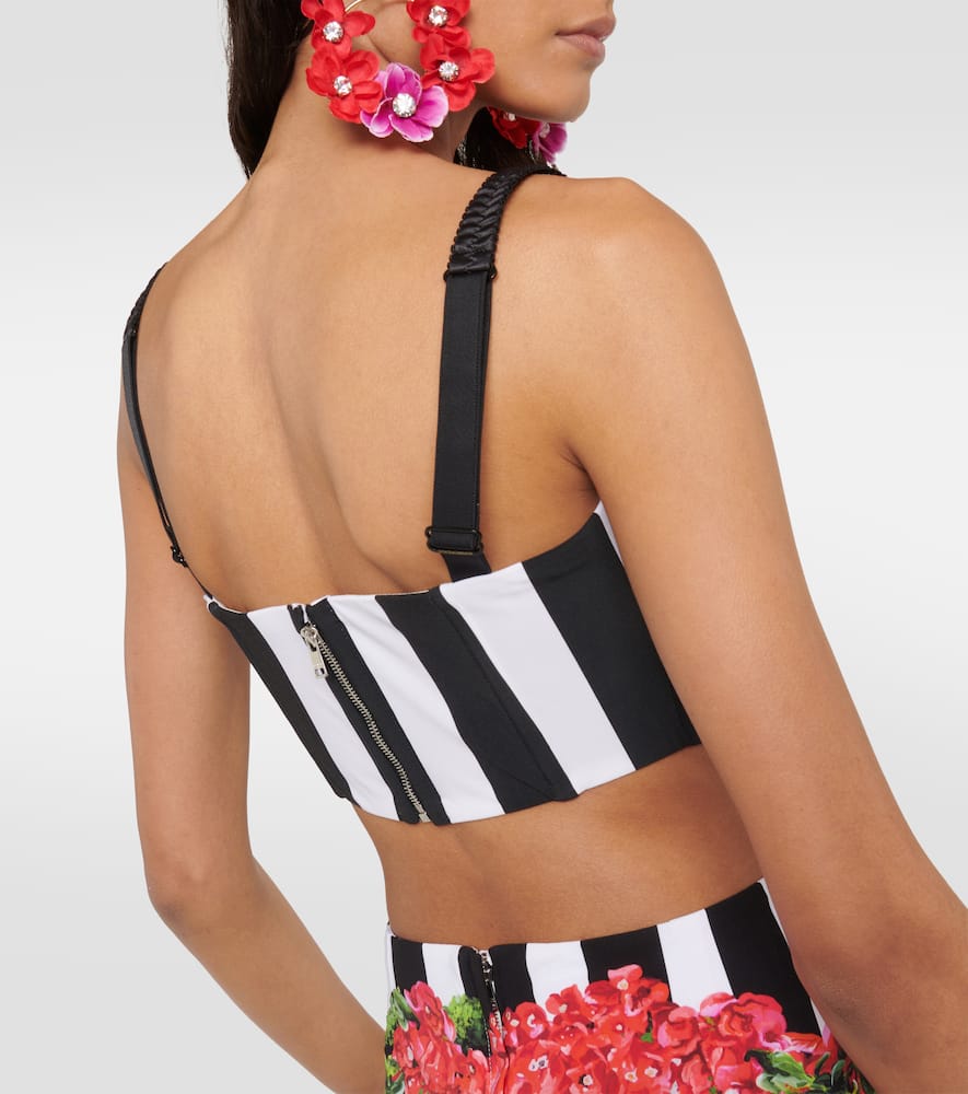 Dolce & Gabbana Portofino Striped Corset Top In Multicoloured