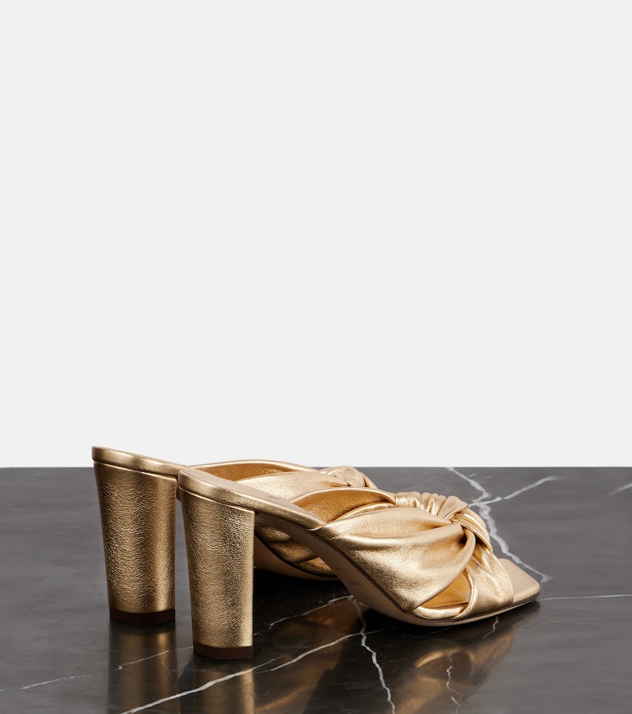 Shop Jimmy Choo Avenue 85 Metallic Leather Sandals In Gold