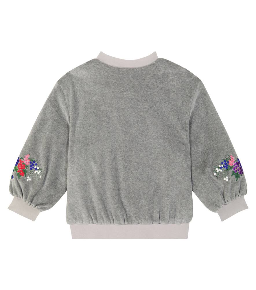 Paade Mode Bestickte Bomberjacke Aus Samt In Grey