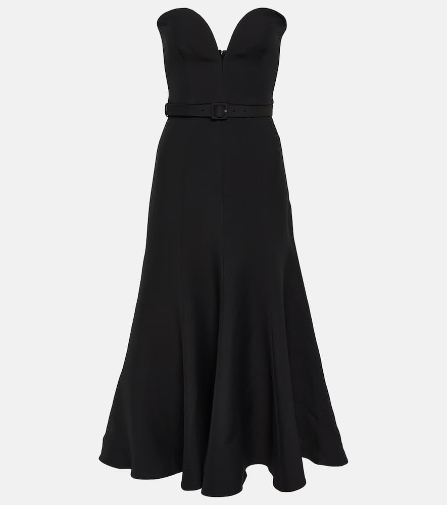 Roland Mouret Strapless wool and silk midi dress
