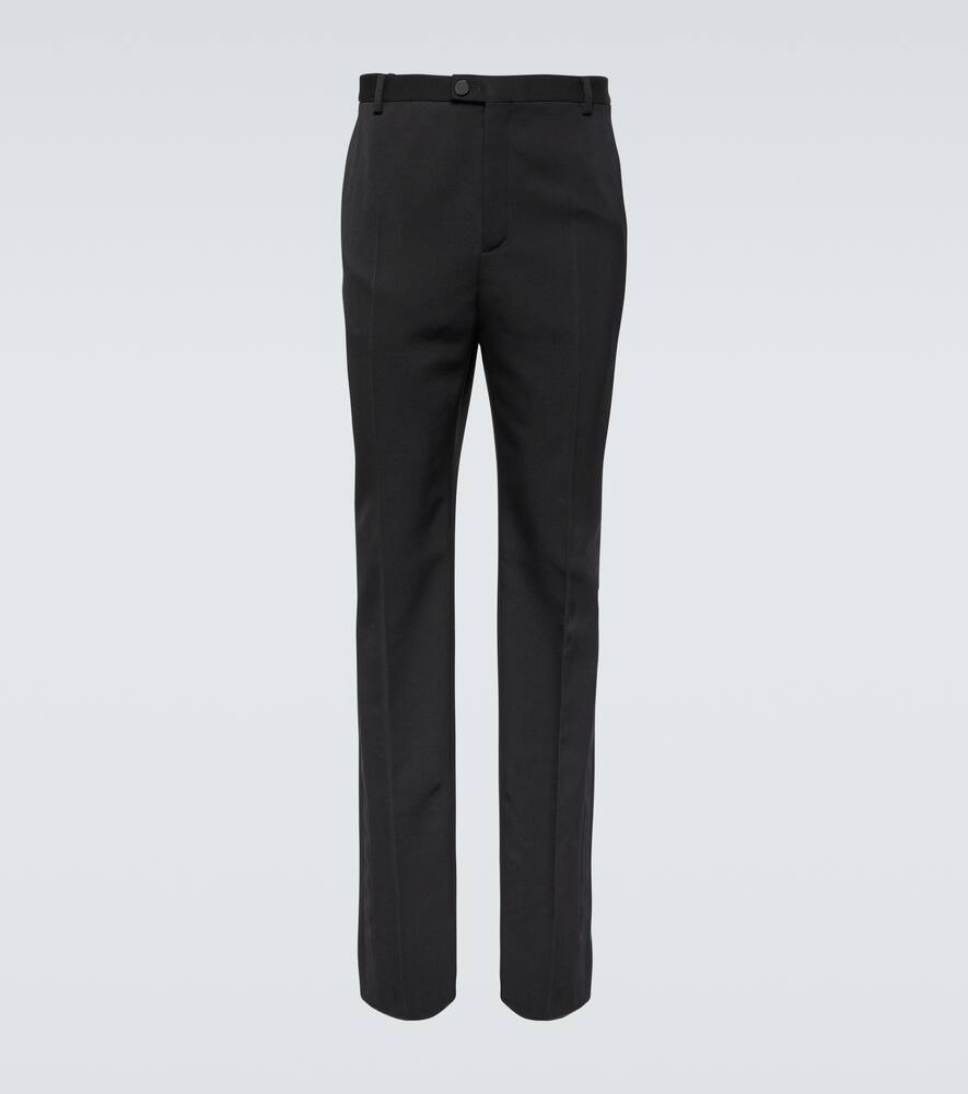 Saint Laurent High-rise wool tuxedo pants