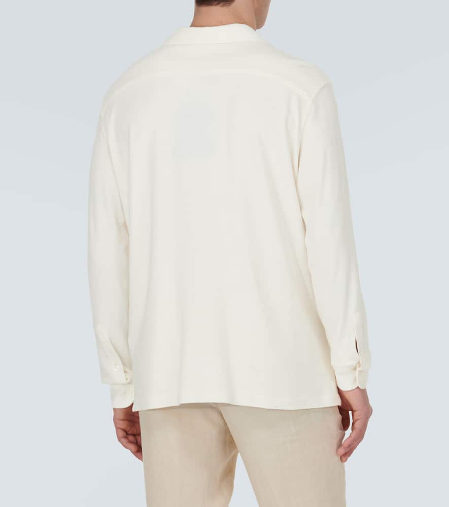 Zegna Light Beige Silk Cotton And Cashmere Shirt In White