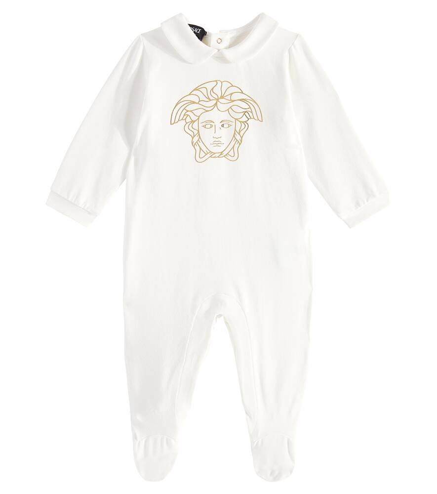 Versace Kids Baby Medusa embroidered cotton-blend onesie