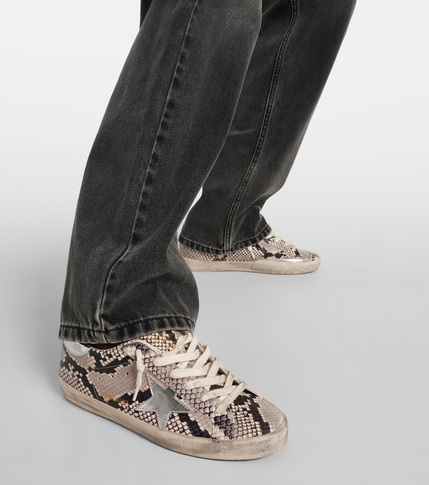 Golden Goose Super-star Snake-effect Leather Sneakers In Multicoloured