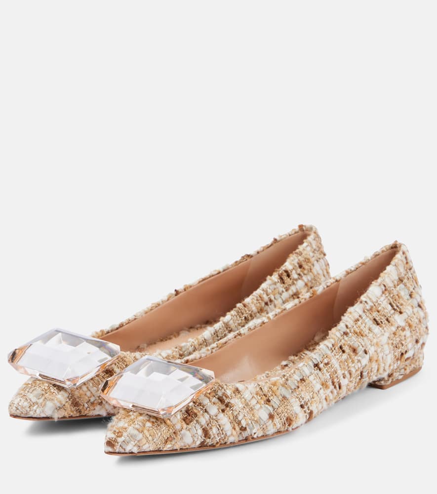 GIANVITO ROSSI JAIPUR BOUCLÉ BALLET FLATS