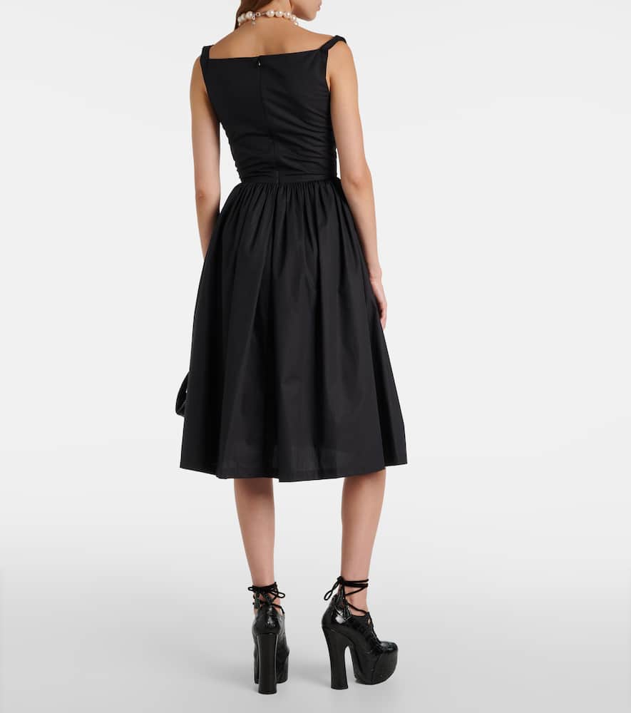 Vivienne Westwood Orb Embroidered Sleeveless Midi Dress In Black