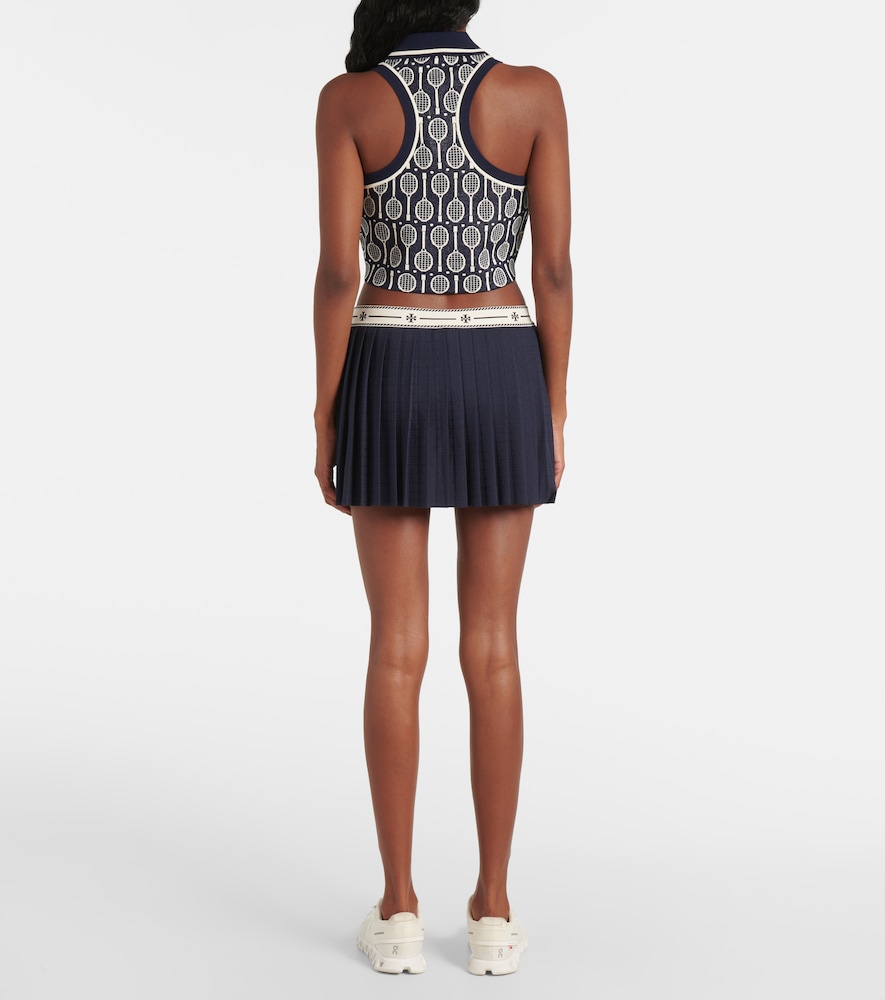  Tory Sport Tory Sport Cropped Intarsia Polo Shirt 