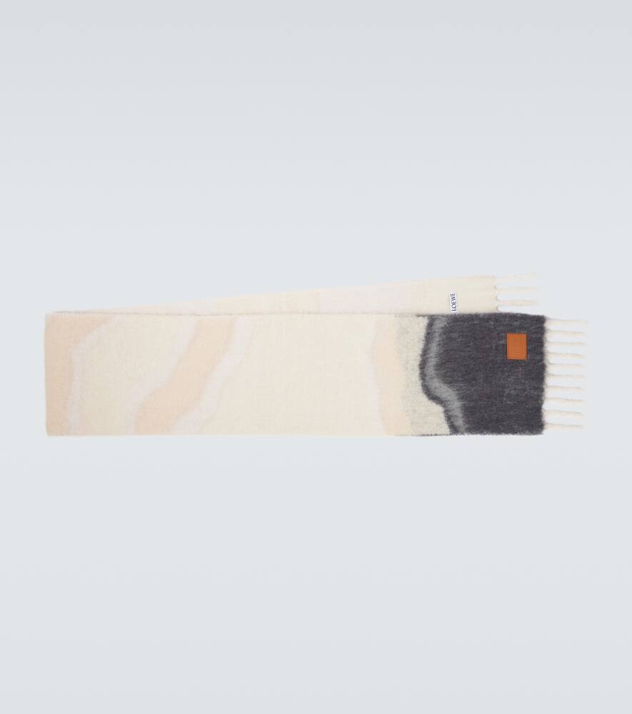 Loewe Fringed wool-blend scarf