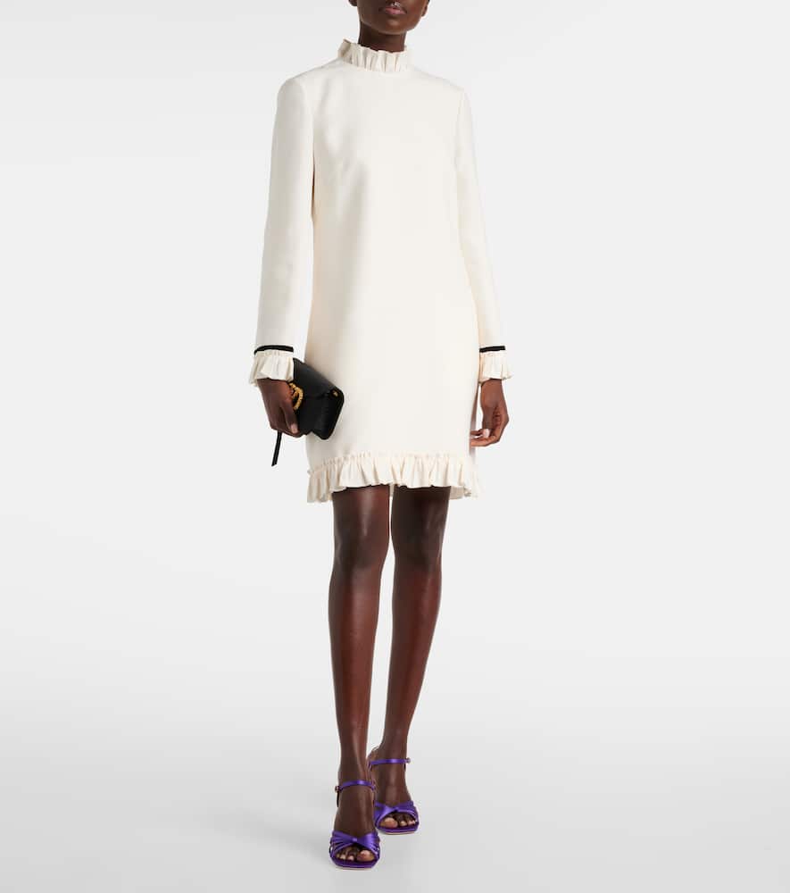 Valentino Crepe Couture Minidress In White