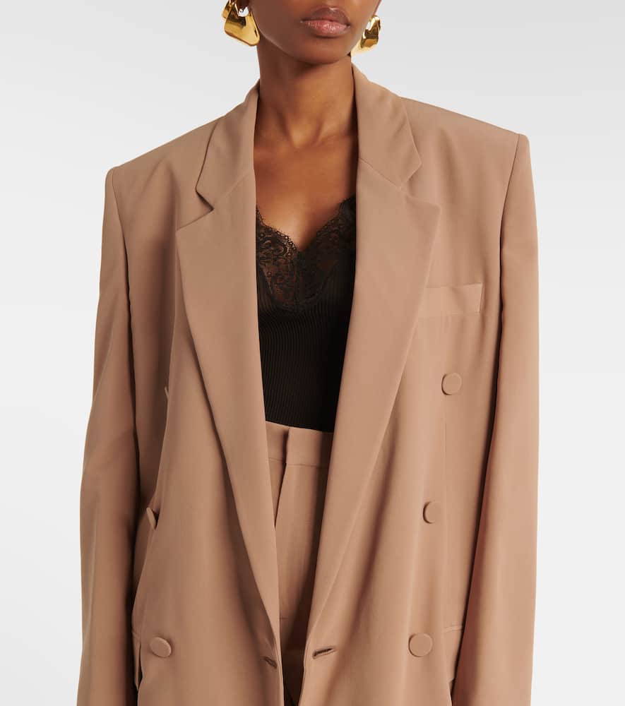 Saint Laurent Double-breasted Blazer Blazer And Suits In Brown