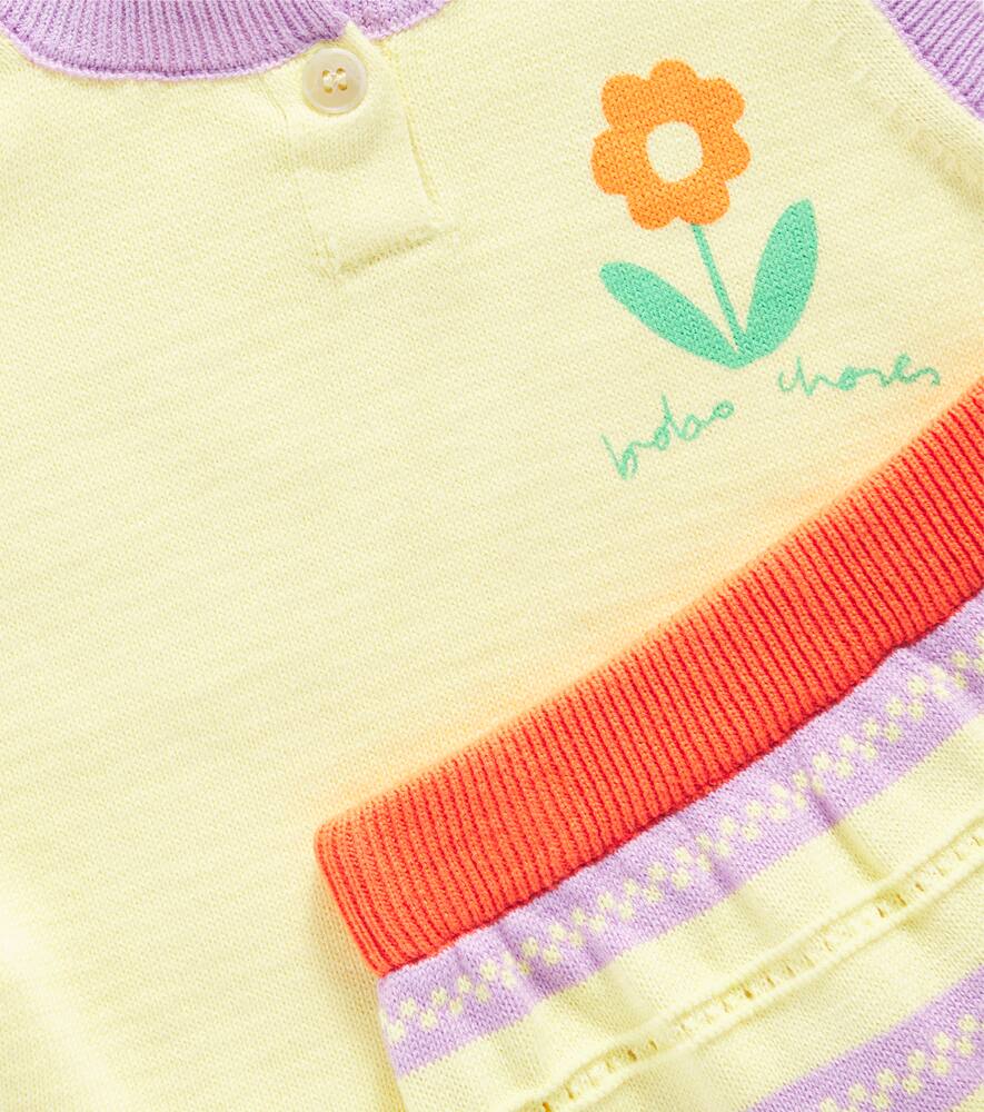 Bobo Choses Baby Flower Cotton Top And Shorts Set In Multicoloured