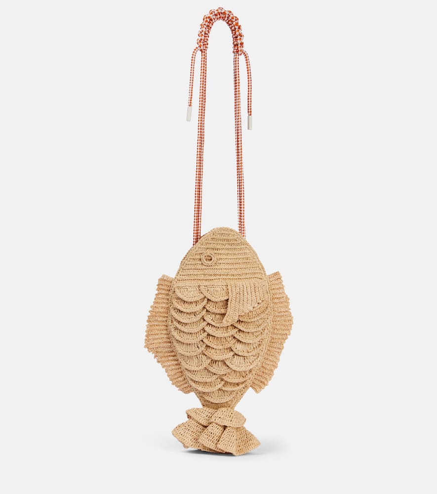 Alémais Horizon crochet raffia crossbody bag